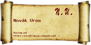 Novák Uros névjegykártya